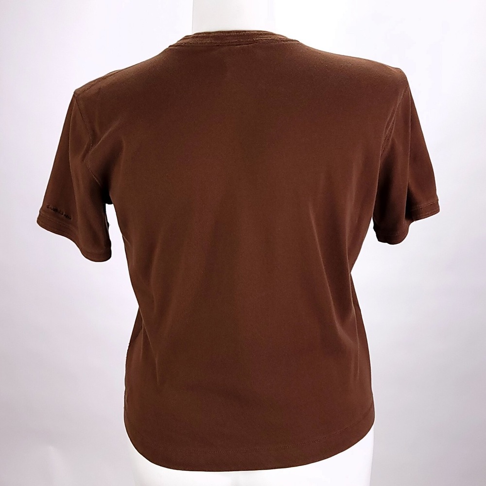 Lauren Ralph Lauren Brown Cotton‎ Pocket T-Shirt Womens XL Short Sleeve Tee - Picture 5 of 9